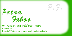 petra fabos business card